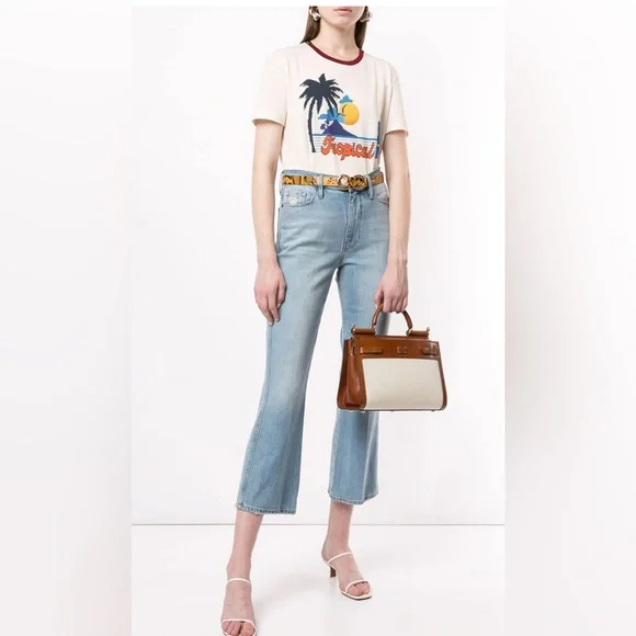 DOLCE & GABBANA "Tropical" Printed Ivory Cotton T-shirt Sz 46 IT/10 US - Picture 4 of 12